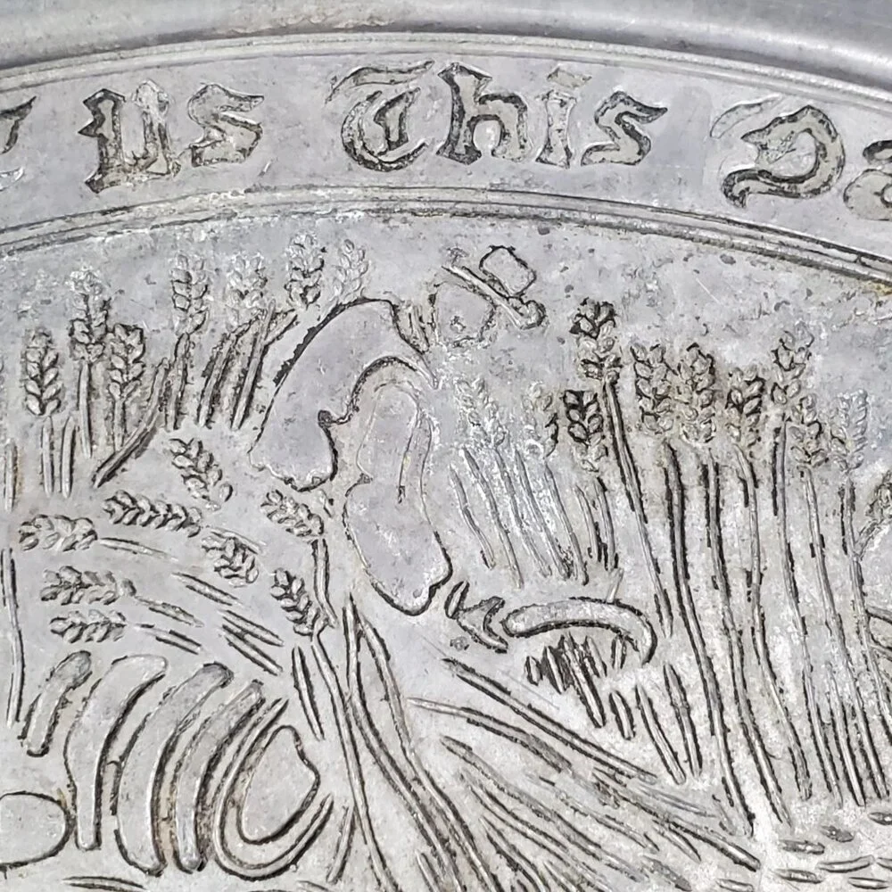 VTG Pewter Bread Tray With 